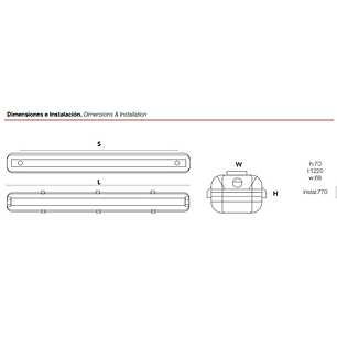 Estanco ROBLAN LED 36W 120cm IP65 Luz Fría 