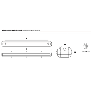 Estanco LED ROBLAN 150cm 48W 6500K IP65 