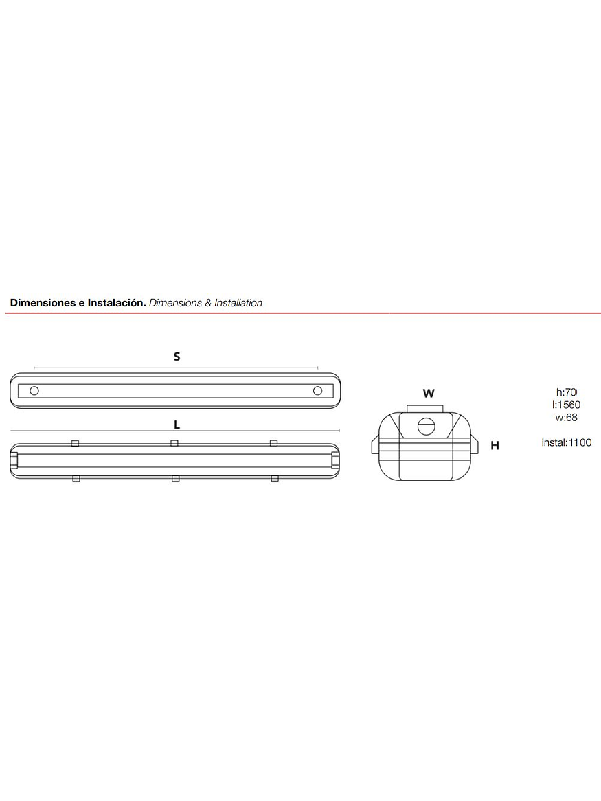 Estanco LED ROBLAN 150cm 48W 6500K IP65  2