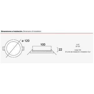 Panel LED Embutido Redondo 6W 4000K Aro Blanco