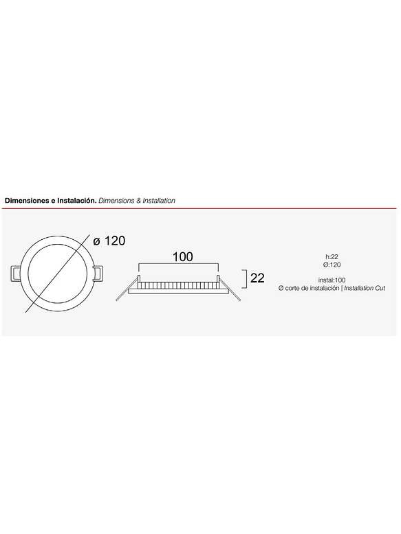 Panel LED Embutido Redondo 6W 4000K Aro Blanco 2