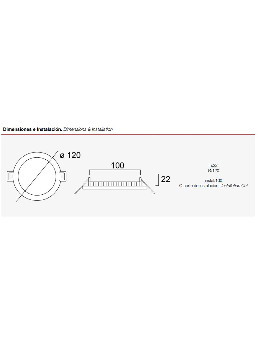 Panel LED Embutido Redondo 6W 4000K Aro Blanco 2