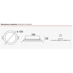 Panel LED Embutido Redondo 6W 6500K Aro Blanco