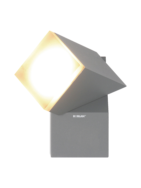Aplique LED Exterior 1-Foco 8W Luz Cálida IP54 Plata 1