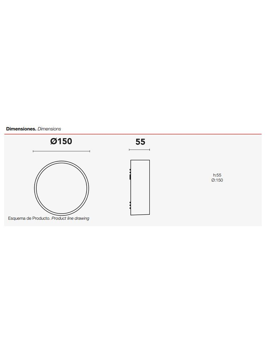 Plafón LED Exterior Redondo 6W Luz Cálida IP54 Plata 2