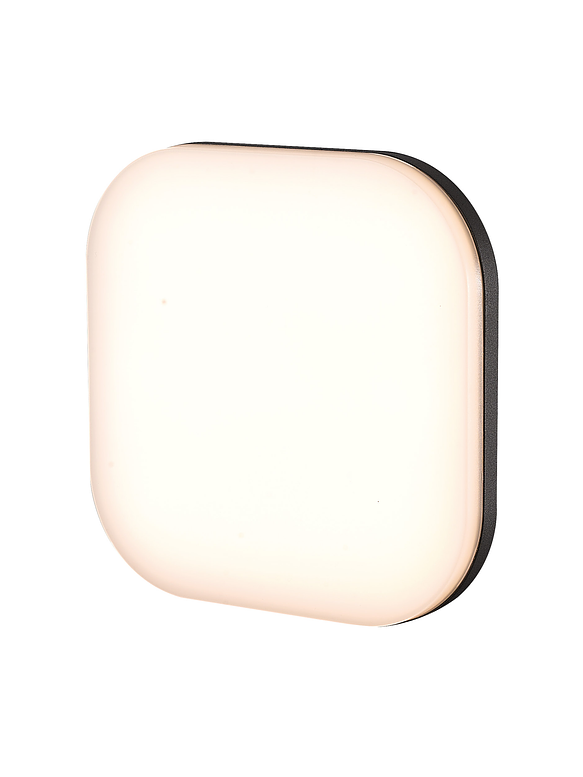 Plafón LED Exterior Cuadrado 11W Luz Cálida IP54 Gris Oscuro 1