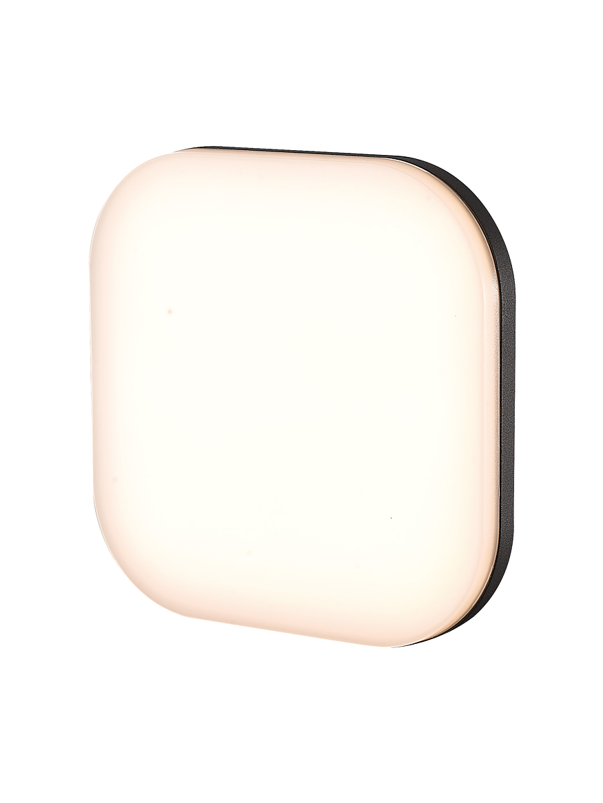 Plafón LED Exterior Cuadrado 11W Luz Cálida IP54 Gris Oscuro 1