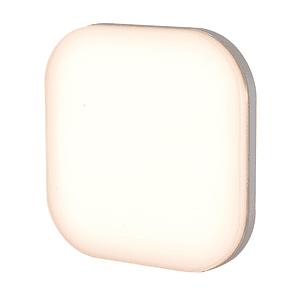 Plafón LED Exterior Cuadrado 11W Luz Cálida IP54 Plata