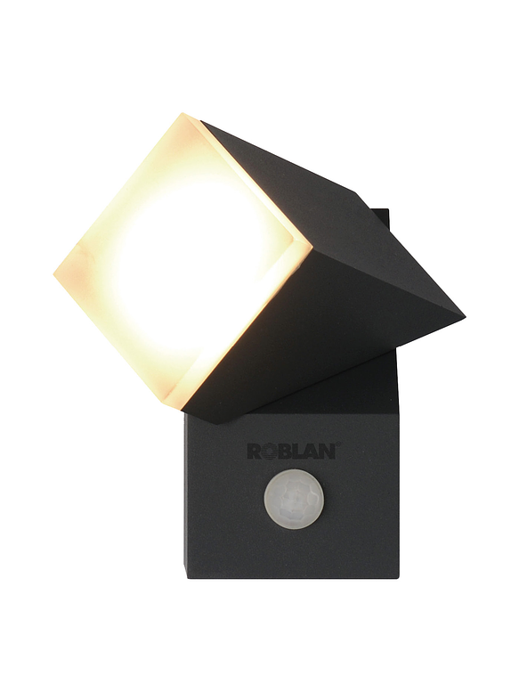 Aplique LED Exterior ZOA ROBLAN 8W Luz Cálida Sensor IP54 Gris oscuro 2