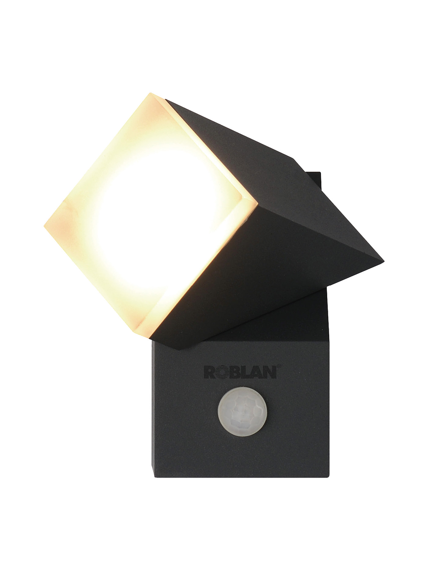 Aplique LED Exterior ZOA ROBLAN 8W Luz Cálida Sensor IP54 Gris oscuro 3