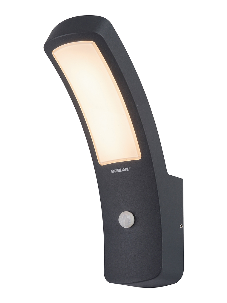 Aplique LED c/Sensor exterior 12,5W  3000K IP54 Gris Oscuro 1