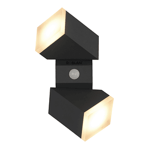 Aplique Bifocal ZOA LED 12,5W Luz Cálida con Sensor IP54 Gris Oscuro