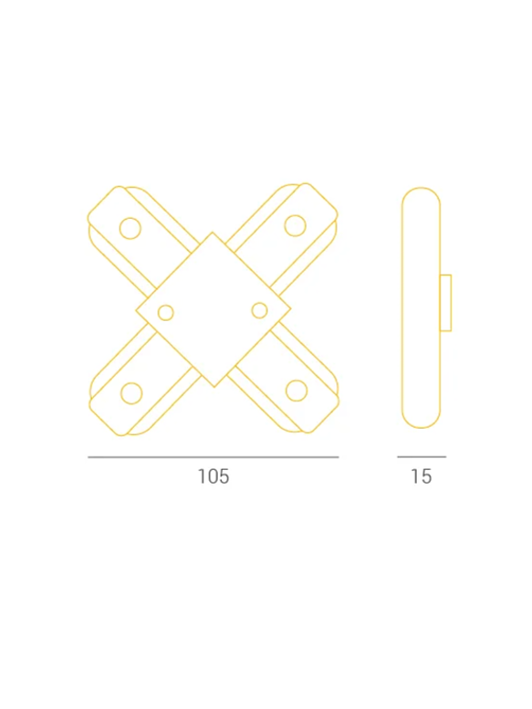 Conector Riel Monofásico X Negro 2