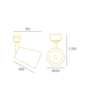 Foco Basic Riel Monofásico GU10 Negro 