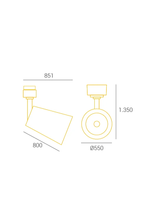 Foco Basic Riel Monofásico GU10 Negro  2