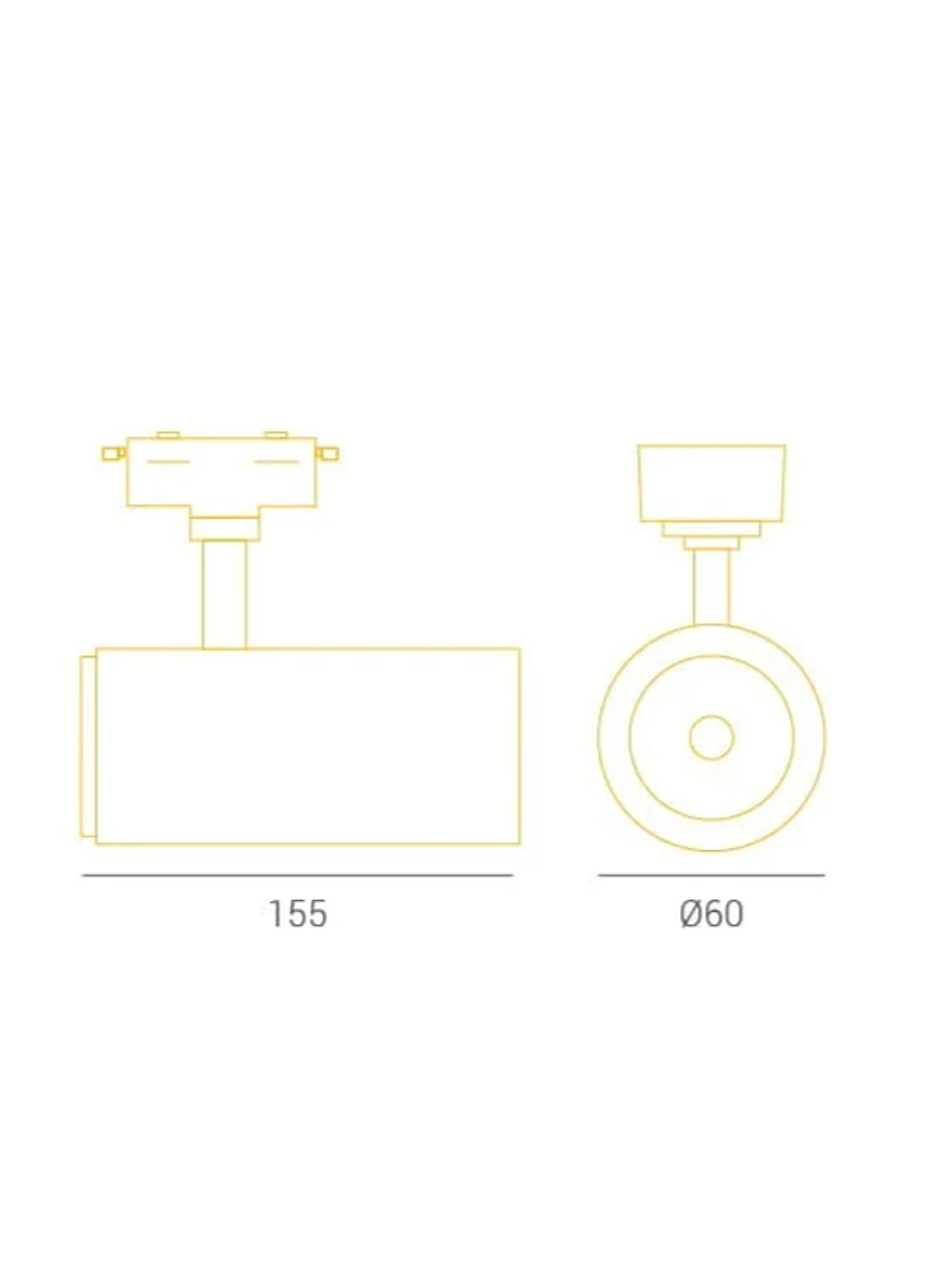 Foco LC Riel Monofásico GU10 Blanco  2