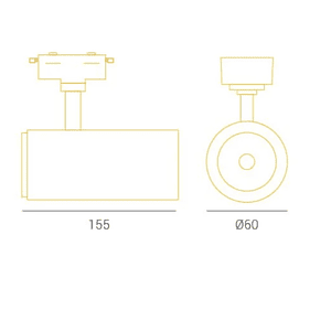 Foco LC Riel Monofásico GU10 Negro