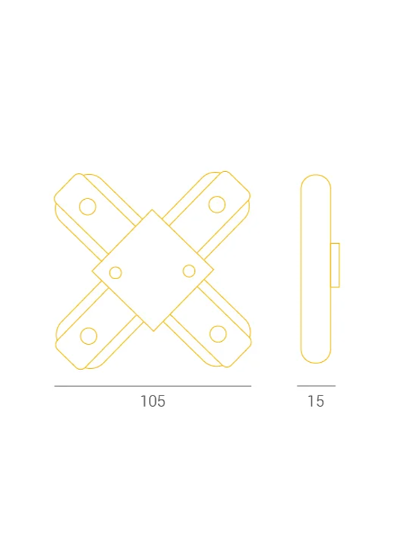 Conector Riel Monofásico X Blanco 2