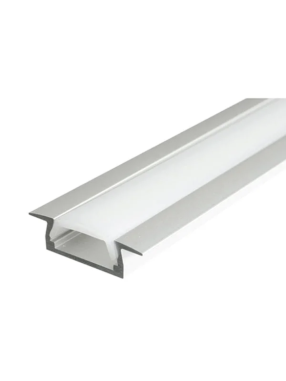 PERFIL ALUMINIO RECTANGULAR EMBUTIDO PARA CINTA LED 2 metros 1