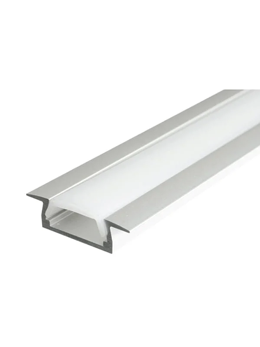 PERFIL ALUMINIO RECTANGULAR EMBUTIDO PARA CINTA LED 2 metros 1