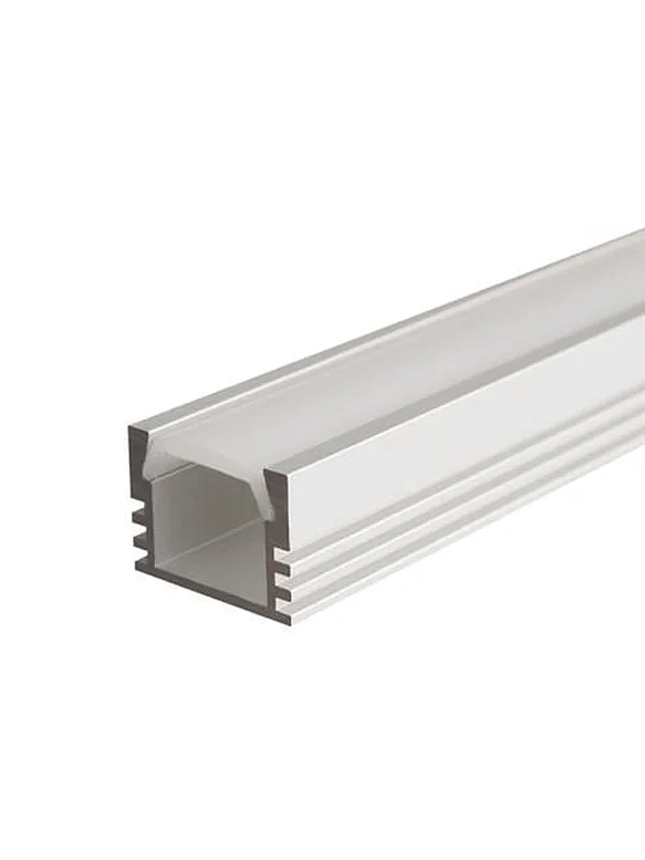 PERFIL ALUMINIO RECTANGULAR SOBREPUESTO PARA CINTA LED 3 metros 1