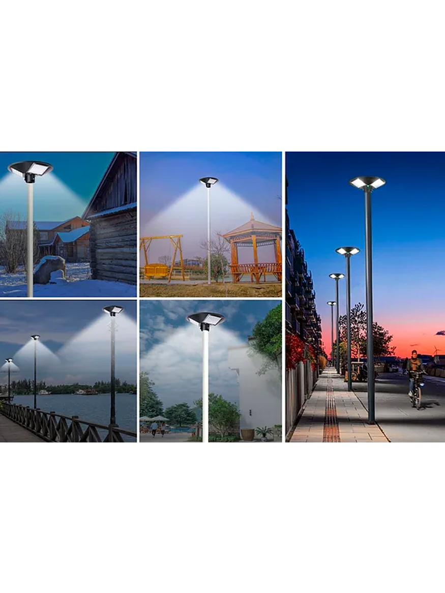 Alumbrado Público Solar Pagoda 150W Luz Fria IP65 con Control 4