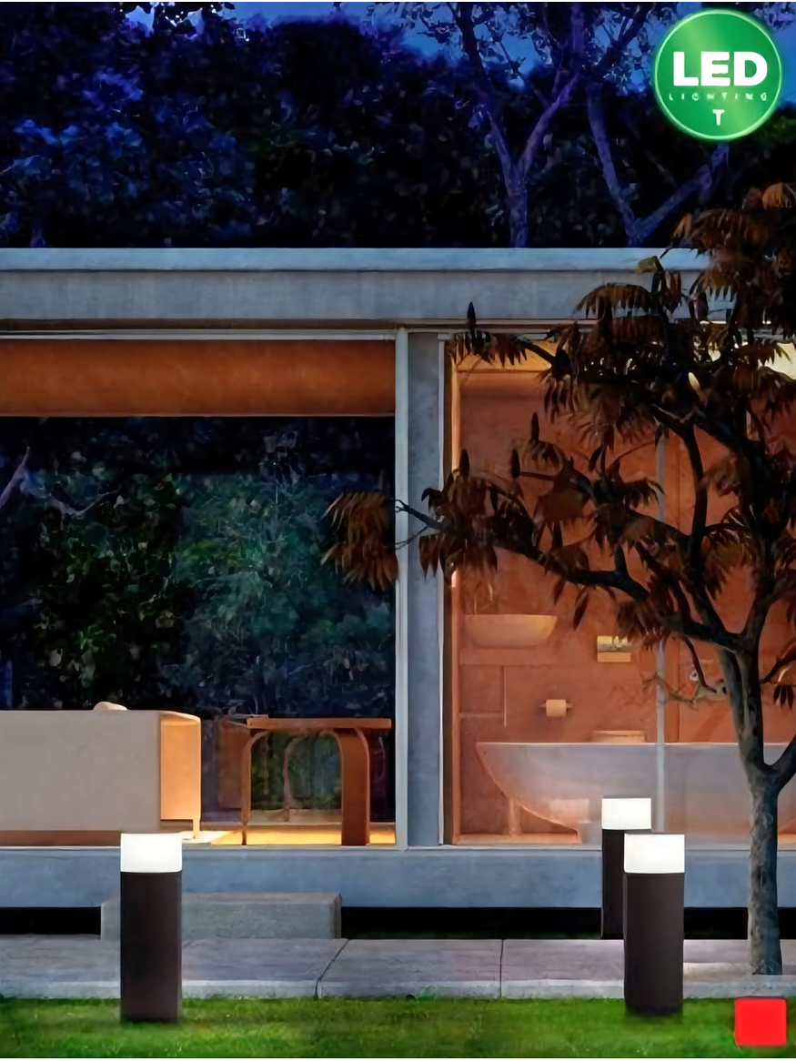 Bollard LED Roblan 9W Luz Cálida IP65 Gris Oscuro 2