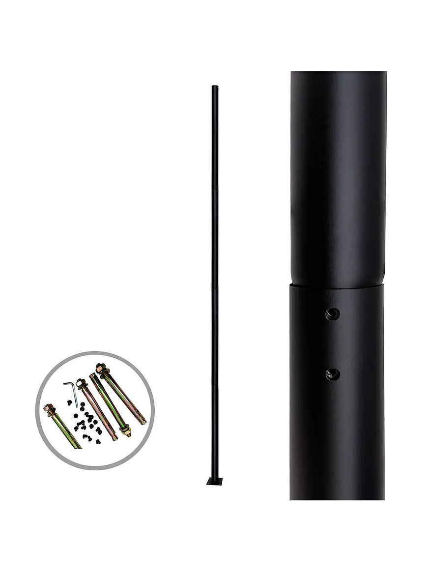 Poste Metálico Galvanizado 4 Metros Ø76mm para Luminarias 1