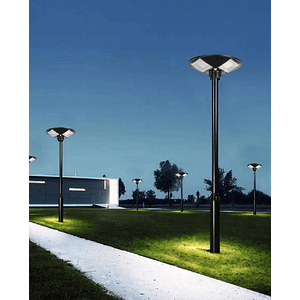 Kit Luminaria Pagoda Solar 150W Luz Fría + Poste Metálico 3 Metros