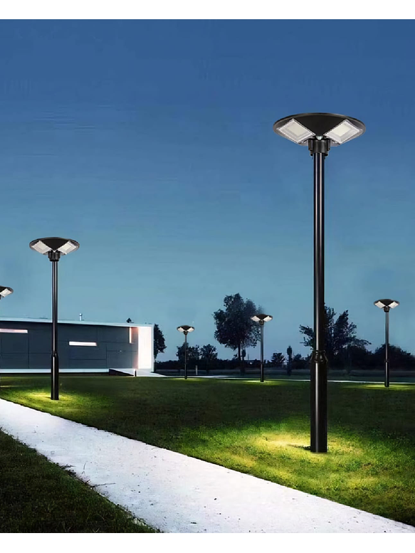 Luminaria Pagoda Solar 150W Luz Fría + Poste Metálico 3m 3