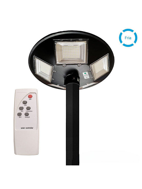 Luminaria Pagoda Solar 150W Luz Fría + Poste Metálico 3m 7