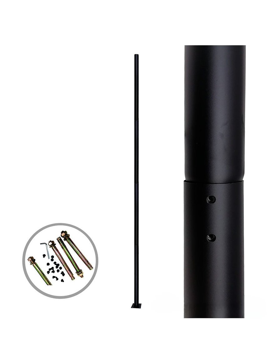 Kit Luminaria Pagoda Solar 150W Luz Fría + Poste Metálico 3 Metros 7