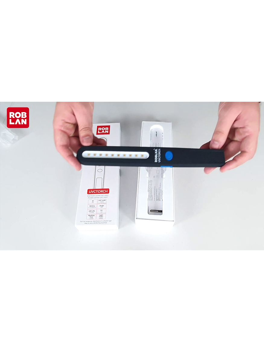 Linterna ROBLAN UV-C 270-280nm Germicida y Linterna 6000K 120lm 2