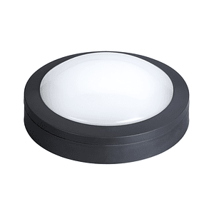 Plafón LED Redondo 18W Luz Neutra IP65 Negro con Sensor 23cm
