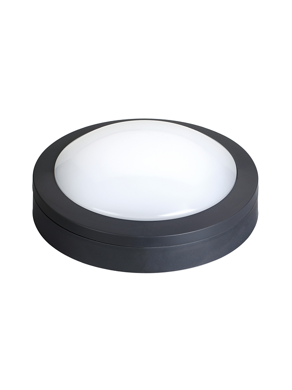 Plafón LED Redondo 18W Luz Neutra IP65 Negro con Sensor 23cm 1