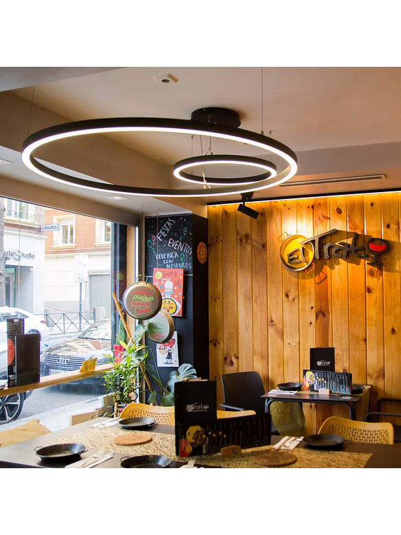 Luminaria Colgante Roblan VSET Circular 60W CCT 3000K/4000K/5700K Negro 180cm 4