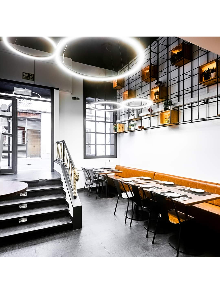 Luminaria Colgante Roblan VSET Circular 30W CCT 3000K/4000K/5700K Negro 60cm 2