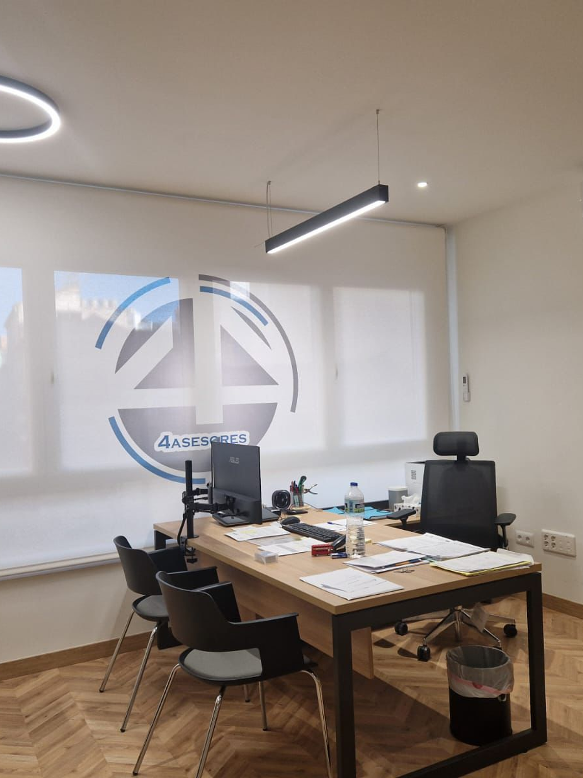 Luminaria Colgante Roblan VSET Circular 42W CCT 3000K/4000K/5700K Negro 90cm 5