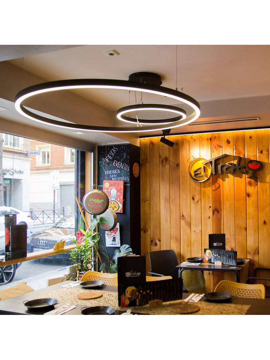 Luminaria Colgante Roblan VSET Circular 42W CCT Seleccionable Negro 90cm 3