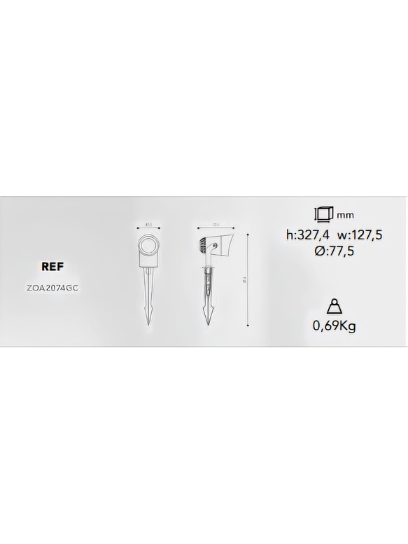 Estaca LED Roblan 4,7W Luz Cálida IP65 Gris Oscuro 5