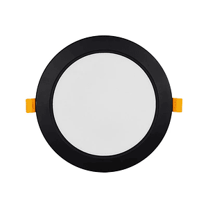 Panel Slim Embutido Redondo 18W 3000W IP54 Borde Negro