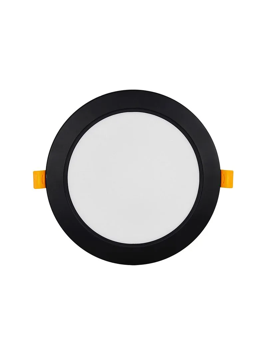Panel Slim Embutido Redondo 18W 3000W IP54 Borde Negro 1
