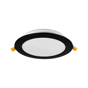 Panel Slim Embutido Redondo 18W 3000W IP54 Borde Negro