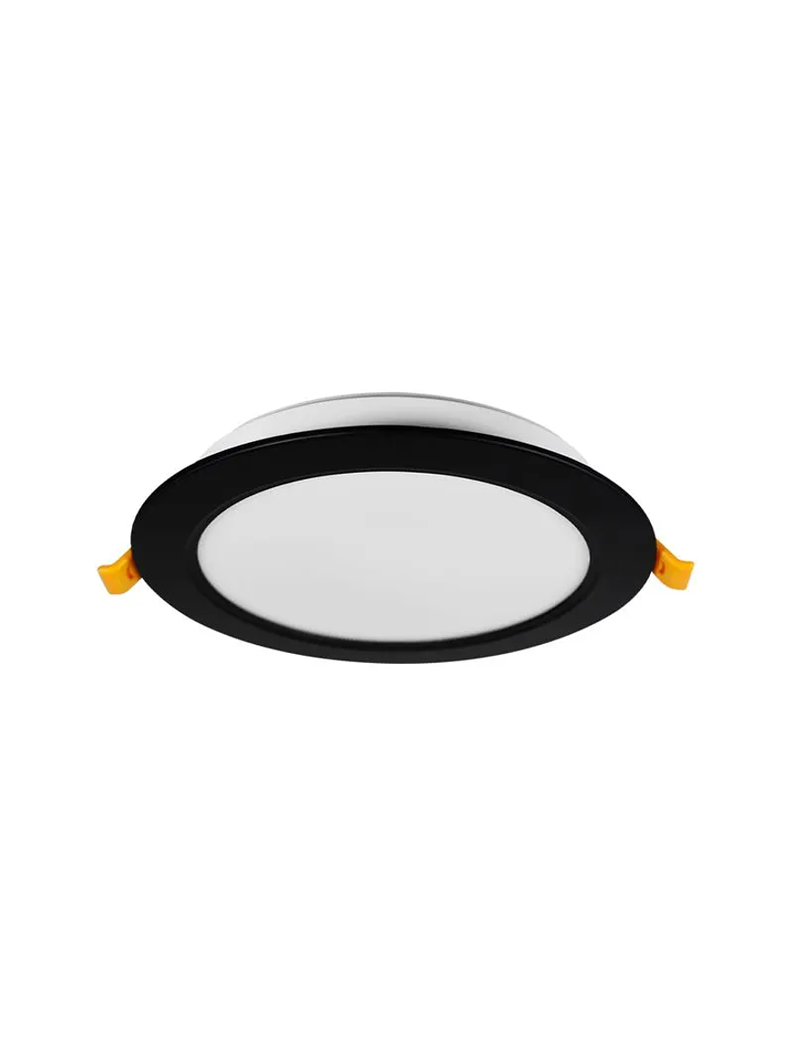 Panel Slim Embutido Redondo 18W 3000W IP54 Borde Negro 2