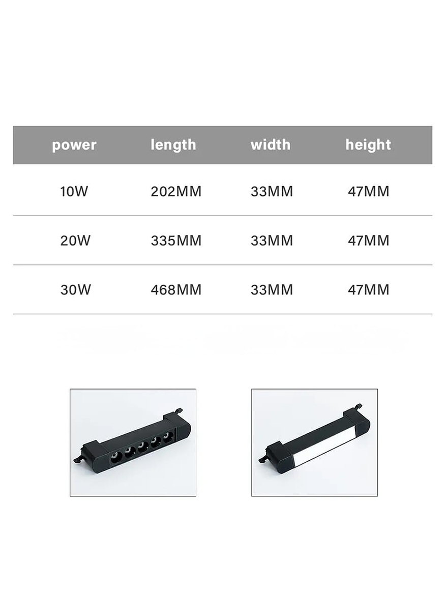 Foco Lineal Puntos LED Monofásico 30W 3000K Luz Cálida Negro 7