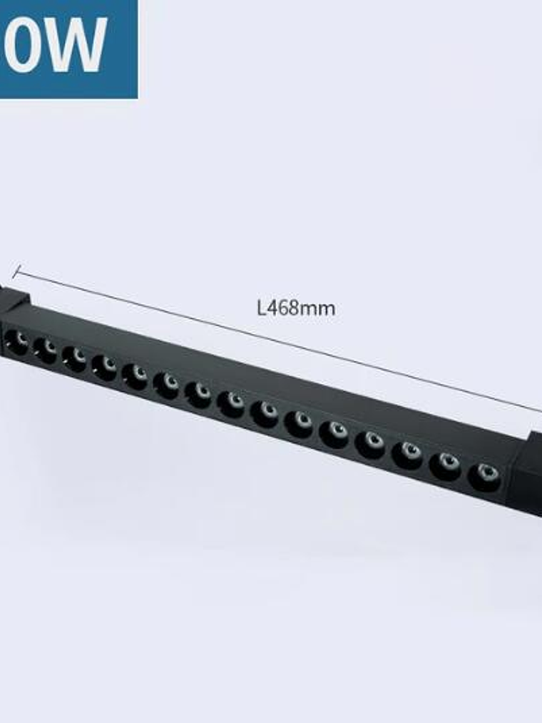 Foco Lineal  Riel Monofásico LED 30W 3000K Luz Cálida Negro  6