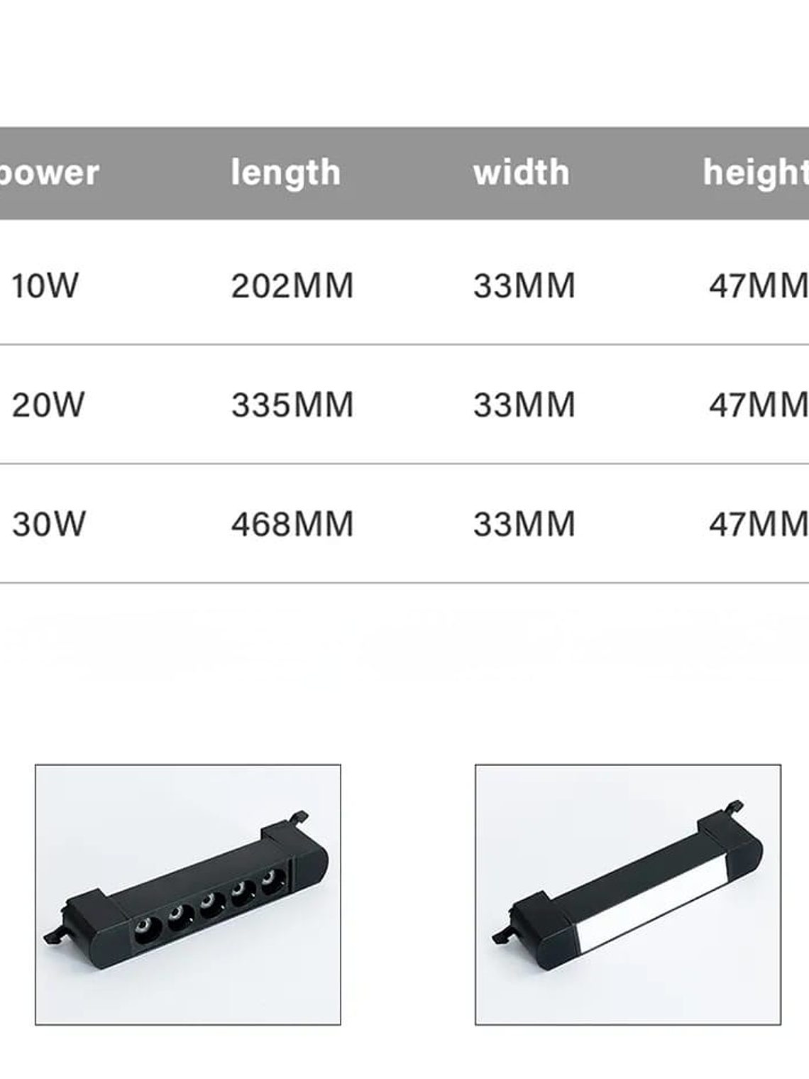 Foco Lineal  Riel Monofásico LED 30W 3000K Luz Cálida Negro  7