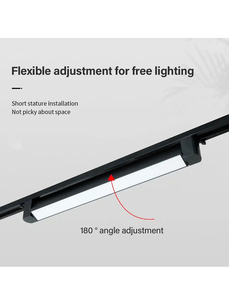 Foco Lineal  Riel Monofásico LED 30W 3000K Luz Cálida Negro  4