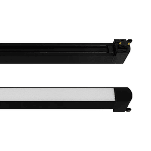 Foco Lineal  Riel Monofásico LED 30W 3000K Luz Cálida Negro 