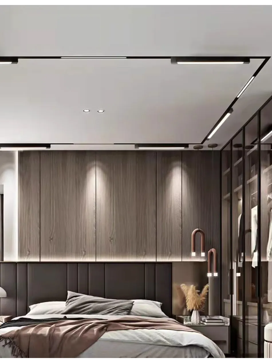 Foco Lineal  Riel Monofásico LED 30W 3000K Luz Cálida Negro  8